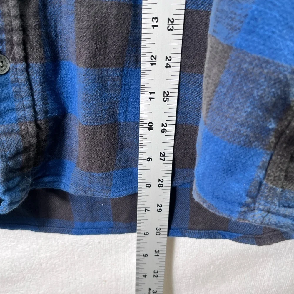 True Religion Blue Plaid Flannel‎ Shirt Mens XL 100% Cotton Outdoors Manly 2102